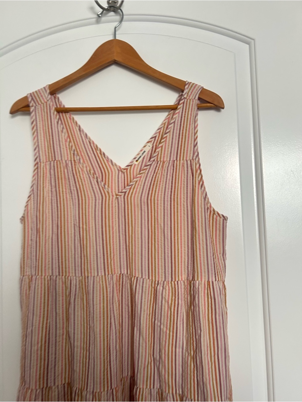 MARINE LAYER Corinne Stripe Sleeveless Maxi Dress Size L Coastal Chic Beach Boho - Picture 4 of 16